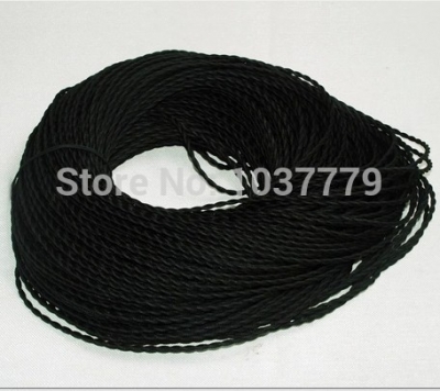 6 meters long black color two copper cords braided textile cable pendant lamp wire cord
