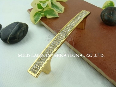 96mm l140xh28mm golden crystal glass zinc alloy furniture handles/cabinet handle/ handle