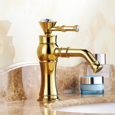 and cold brass masonry golden bathroom basin mixer faucet