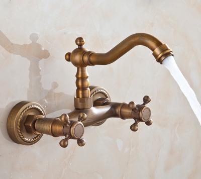 antique brass wall bathtub faucet, shower mixer [shower-faucet-7679]