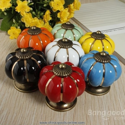 antizen ceramic pumpkins door drawer cupboard pull handles and knobs [Door knobs|pulls-2619]