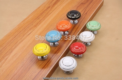 ceramic alloy furniture drawer hardware kitchen cabinet / drawer pulls and knobs [Door knobs|pulls-1275]