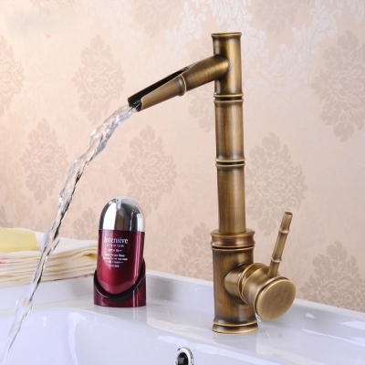 cold and antique brass kitchen sink vanity faucet swivel mixer tap faucet cozinha bamboo faucet hj-6661f [antique-bathroom-faucet-389]
