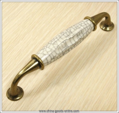 cracks ceramic zinc alloy kitchen cabinet furniture handle (c.c.:128mm,length:135mm) [Door knobs|pulls-413]