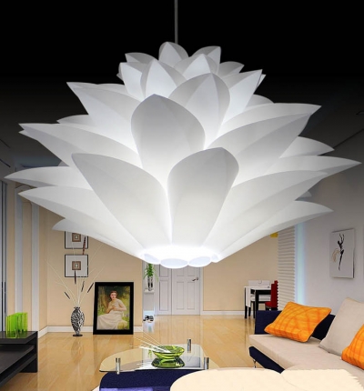 creative pendant light ac 90-265v diy modern lotus iq puzzle pendant light for living room bedroom [pendant-light-3441]
