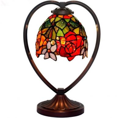 creative table lamp european wedding room decoration stained glass rose bedroom bedside lamps,yslc-32, [glass-lamp-1338]