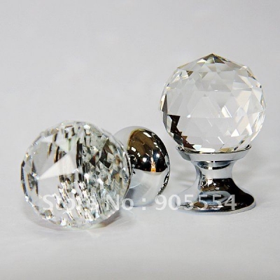 d30mmxh43mm multi-faceted cutting crystal glass furniture cabinet knobs