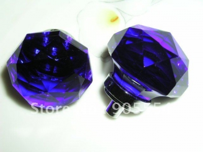 d33mmxh44mm darkblue crystal glass kitchen cabinet knobs