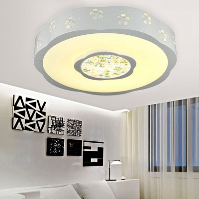 flower snowflake led ceiling lamps,bedroom livingroom ceiling light, 44cm 24w iron modern round child room lamp,warm white [modern-style-5654]