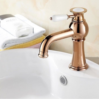 gold color brass basin faucet washbasin and cold tap bathroom single handle mixer tap se-1311bk