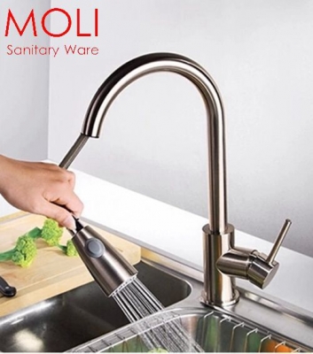 kitchen faucet pull out and cold water kitchen tap nickel brushed mixer kitchen sink tap