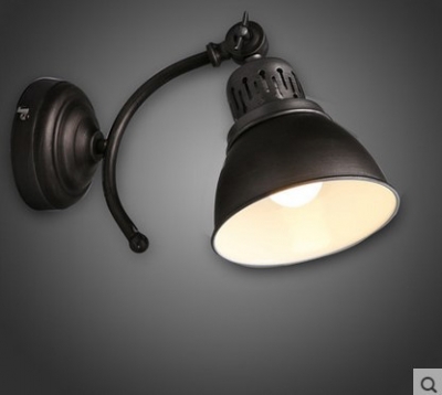 loft style led vintage industrial wall lamp with black shade wall sconce,led wall light arandela de pared [led-wall-lamp-5993]