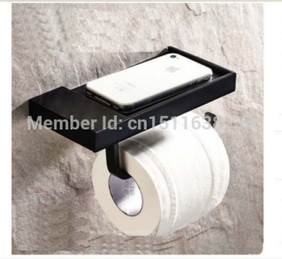 modern new wall mounted bathroom oil rubbed bronze toilet paper holder storage shelf [toilet-paper-holder-8190]
