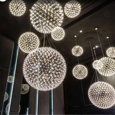 moooi raimond firework led pendant lights stainless steel ball lightings modern creative pendant lamps [pendant-lights-4035]