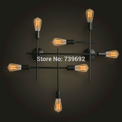 new arrival creative fashion industry sitting room wall lamp personality retro bull bar restaurant cafe lights 7*e27 [iron-wall-lamps-4495]