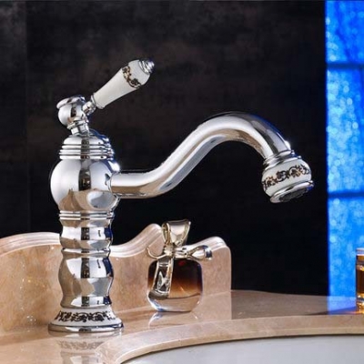 new deck mounted brass faucet bathroom basin sink mixer tap chrome faucet bath mixer bath faucet m-19l