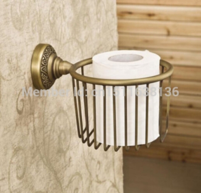 new designed wall mounted bathroom antique brass toilet paper holder basket holder [toilet-paper-holder-8197]