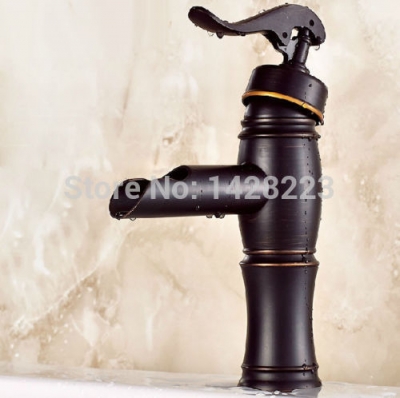oil rubbed bronze bathroom waterfall " water pump" shape basin faucet single handle deck mounted one hole