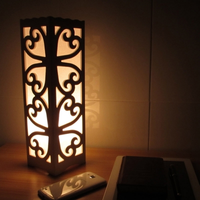 quartet ivory white through-carved e27 table lamps, warm white led bulbs abajur for bedroom bedside table