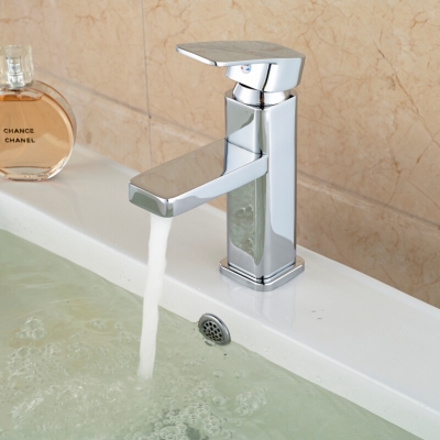 single handle brass basin sink faucet deck mount bathroom vanity sink mixer water taps chrome finish [chrome-1577]
