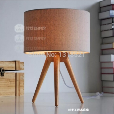 tripod wood table light with fabric lamp shade table lamp desk light kids room gift [table-light-3193]