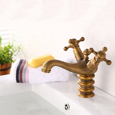 whole and retail antique bronze bathroom faucet single handle vessel sink mixer tall and cold tap se-8608 [antique-bathroom-faucet-469]
