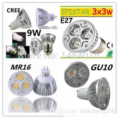 x50 high power cree led lamp 9w dimmable gu10 e27 e14 gu5.3 mr16 led spot light spotlight led bulb [led-spotlight-bulb-763]