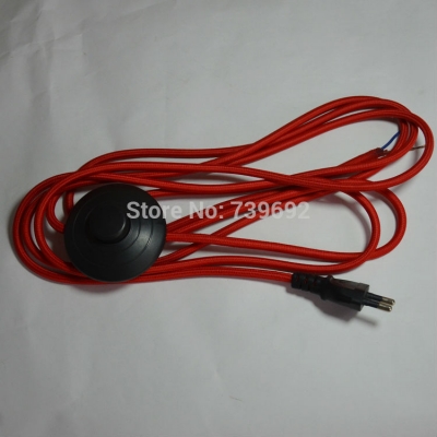 1.8m red knitted electrical wire with foot switch electrical wire switch diy accessories fitting floor lamp lighting