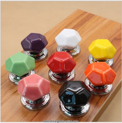 10 pcs/lot 8 color ceramic diamond door knob/handle for kids with base, suitable for cabinet, locker and drawer, [Door knobs|pulls-1353]