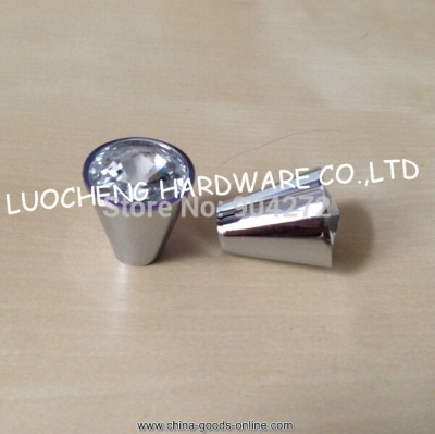 10pcs/ lot 17mm silver crystal knob drawer knob glass knobs furniture knobs chrome finish