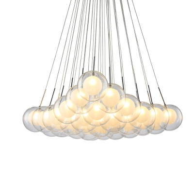 2015 creative modern simple glass bubble led g4 cord chandelier for dining room living room [american-style-156]