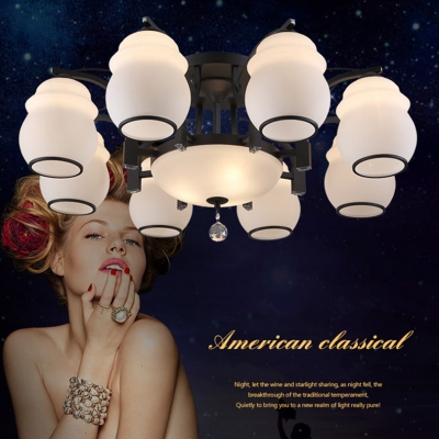 2015 new arrival modern simple europe 8 heads glass chandelier mediterranean traditional iron chandelier