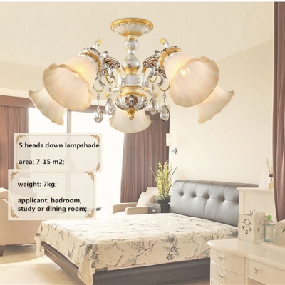 2015 new arrivals american style painted resin k9 crystal chandelier metal arm frosted glass up down lampshades led chandelier [american-style-116]