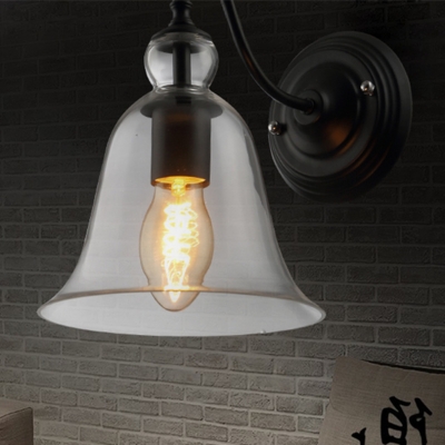 2015 new nostalgic bell style wall lamp american country pastoral iron and glass wall lamp for corridor or bar
