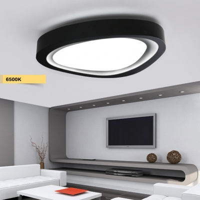 2016 modern character dimmable 3 color temperature art fashion white black iron led ceiling light for bedroom