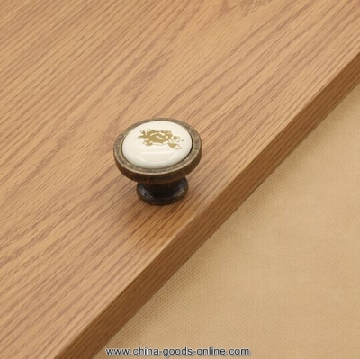 37mm ceramic kichen cabinet knobs bronze dresser pull antique zinc alloy drawer cupboard furniture hareware handles pull knob [Door knobs|pulls-856]
