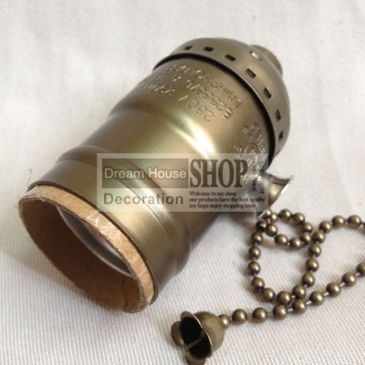 4pcs/lot brass/golden/silver/black vintage e27 aluminum zipper switch lamp holder socket apply in edison bulb diy pendant light