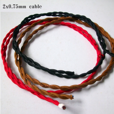 5m/lot 2x0.75 color twisted wire twisted cable retro braided electrical wire fabric wire diy pendant lamp wire vintage lamp cord [lamp-cables-3064]