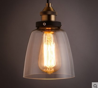 60w edison retro loft style vintage industrial lighting pendant lights with glass lamp shade,lustres de sala teto
