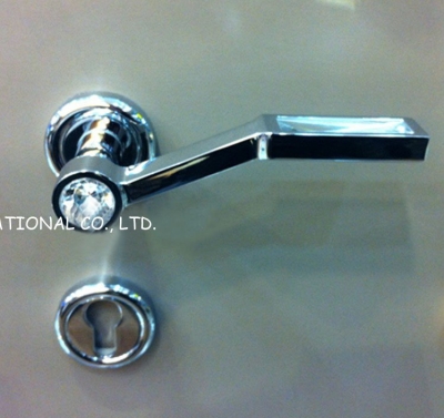 72mm 2pcs handles with lock body+keys crystal glass handle door lock room door lock