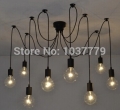 8pcs/set best price vintage wholeset black pendant lamps 110v-240v,modern pendant lights with light holder+wire+ceiling base