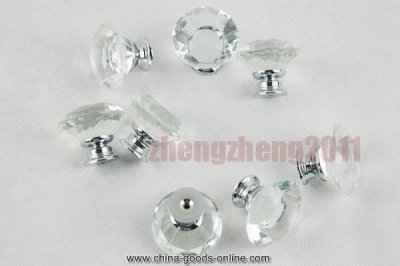 8x40mm diamond crystal glass door knobs drawer cabinet furniture kitchen