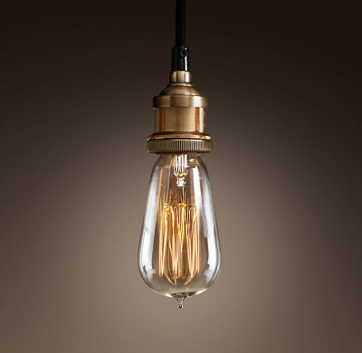 american vintage pendant lights copper lamp holder tungsten light bulb industry pendant lamps golden/chrome e27 w-filament bulb [pendant-lamps-4870]