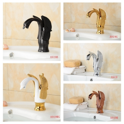 bathroom swan faucet chrome finish oil rubbed bronze rose gold white painted gold chrome and gold finish sink tap