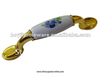 blue flower porcelain cabinet handle knob whole and retail discount 50pcs/lot a36-bgp [Door knobs|pulls-1143]