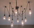 by ups 10 arms black plastic socket lighting diy industrial pendant lamp with edison bulb 110v for home decoration
