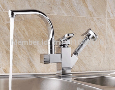 contemporary chrome brass kitchen pull out faucet sink mixer tap deck mounted [chrome-1429]