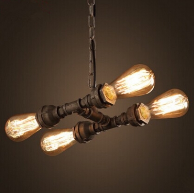 e27*4,loft style creative personality waterpipe vintage pendant lamp,bulb included, for study restaurant bar home lightings [edison-loft-pendant-lights-2184]