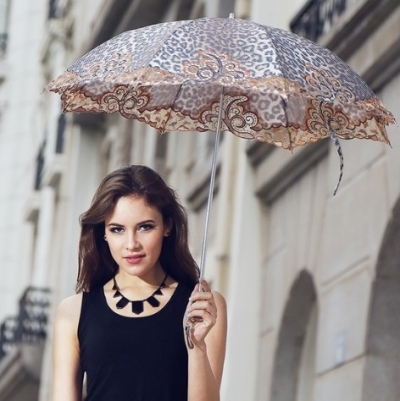 embroider lace leopard printed lady high class umbrella colorful painted european style umbrellas [umbrella-7166]