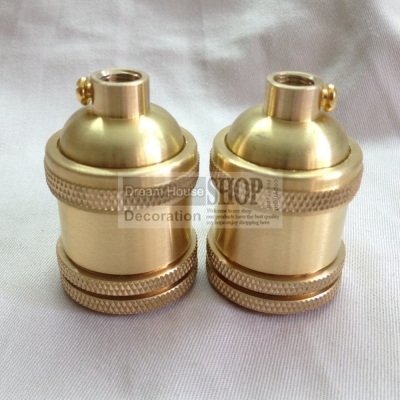 factory whole loft vintage retro edison socket holder e27/ul/110v/220v knob switch brass lamp base [sample-free-shipping-7487]
